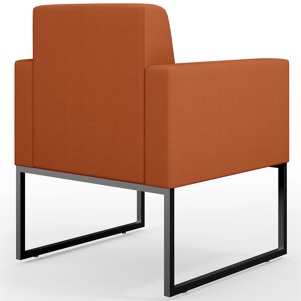 Poltrona Para Sala De Estar Base Fixa De Metal Helô L02 Tecido Terracota - Lyam Decor