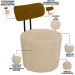Poltrona Para Sala De Estar Decorativa Base Fixa Luara M03 Linho Bege - Lyam Decor