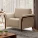 Poltrona Para Sala De Estar Decorativa Base Fixa Stefan M03 Linho Bege - Lyam Decor