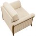 Poltrona Para Sala De Estar Decorativa Base Fixa Stefan M03 Linho Bege - Lyam Decor
