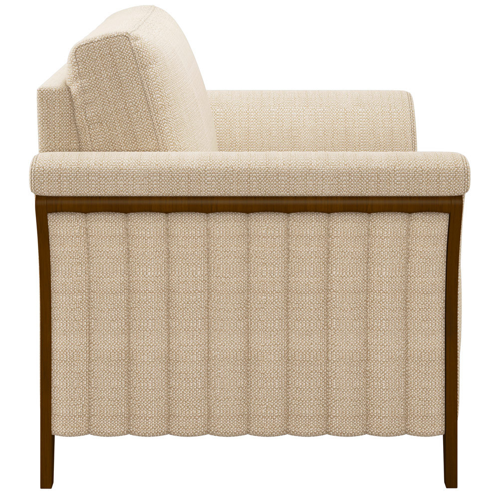 Poltrona Para Sala De Estar Decorativa Base Fixa Stefan M03 Linho Bege - Lyam Decor