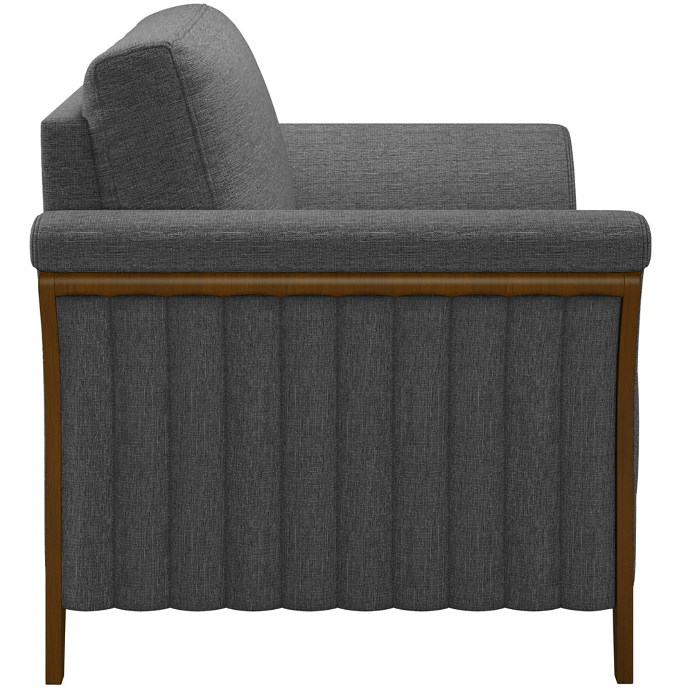 Poltrona Para Sala De Estar Decorativa Base Fixa Stefan M03 Linho Chumbo - Lyam Decor
