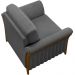 Poltrona Para Sala De Estar Decorativa Base Fixa Stefan M03 Linho Chumbo - Lyam Decor