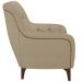 Poltrona Para Sala De Estar Decorativa Com Tachas Base Fixa Blenda M03 Linho Bege Escuro - Lyam Decor