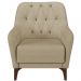 Poltrona Para Sala De Estar Decorativa Com Tachas Base Fixa Blenda M03 Linho Bege Escuro - Lyam Decor