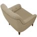Poltrona Para Sala De Estar Decorativa Com Tachas Base Fixa Blenda M03 Linho Bege Escuro - Lyam Decor