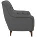 Poltrona Para Sala De Estar Decorativa Com Tachas Base Fixa Blenda M03 Linho Chumbo - Lyam Decor