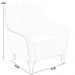 Poltrona Para Sala De Estar Decorativa Com Tachas Base Fixa Blenda M03 Linho Chumbo - Lyam Decor