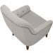 Poltrona Para Sala De Estar Decorativa Com Tachas Base Fixa Blenda M03 Linho Cinza - Lyam Decor
