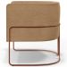 Poltrona Para Sala De Estar Decorativa Fixa Base Aço New Cobre Betina D02 Bouclê Mostarda - Lyam Decor