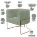 Poltrona Para Sala De Estar Decorativa Fixa Base Aço New Cobre Betina D02 Bouclê Oliva - Lyam Decor