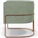 Poltrona Para Sala De Estar Decorativa Fixa Base Aço New Cobre Betina D02 Bouclê Oliva - Lyam Decor