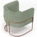 Poltrona Para Sala De Estar Decorativa Fixa Base Aço New Cobre Betina D02 Bouclê Oliva - Lyam Decor