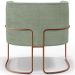 Poltrona Para Sala De Estar Decorativa Fixa Base Aço New Cobre Betina D02 Bouclê Oliva - Lyam Decor