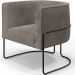 Poltrona Para Sala De Estar Decorativa Fixa Base Aço Preto Betina D02 Bouclê Bege - Lyam Decor