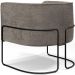 Poltrona Para Sala De Estar Decorativa Fixa Base Aço Preto Betina D02 Bouclê Bege - Lyam Decor