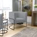 Poltrona Para Sala De Estar Decorativa Fixa Base Aço Preto Betina D02 Bouclê Cinza - Lyam Decor