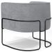 Poltrona Para Sala De Estar Decorativa Fixa Base Aço Preto Betina D02 Bouclê Cinza - Lyam Decor