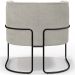 Poltrona Para Sala De Estar Decorativa Fixa Base Aço Preto Betina D02 Bouclê Creme - Lyam Decor