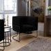 Poltrona Para Sala De Estar Decorativa Fixa Base Aço Preto Betina D02 Bouclê Preto - Lyam Decor