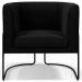 Poltrona Para Sala De Estar Decorativa Fixa Base Aço Preto Betina D02 Bouclê Preto - Lyam Decor