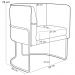 Poltrona Para Sala De Estar Decorativa Fixa Base Aço Preto Betina D02 Bouclê Preto - Lyam Decor