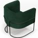 Poltrona Para Sala De Estar Decorativa Fixa Base Aço Preto Betina D02 Bouclê Verde - Lyam Decor