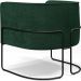 Poltrona Para Sala De Estar Decorativa Fixa Base Aço Preto Betina D02 Bouclê Verde - Lyam Decor
