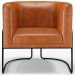 Poltrona Para Sala De Estar Decorativa Fixa Base Aço Preto Betina D02 Couríssimo Camel - Lyam