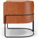 Poltrona Para Sala De Estar Decorativa Fixa Base Aço Preto Betina D02 Couríssimo Camel - Lyam