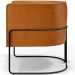 Poltrona Para Sala De Estar Decorativa Fixa Base Aço Preto Betina D02 Couríssimo Whisky - Lyam