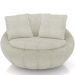 Poltrona Para Sala De Estar Decorativa Giratória Kira M03 Bouclê Bege Claro - Lyam Decor