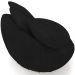 Poltrona Para Sala De Estar Decorativa Giratória Kira M03 Bouclê Preto - Lyam Decor