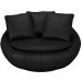 Poltrona Para Sala De Estar Decorativa Giratória Kira M03 Couríssimo Preto - Lyam Decor