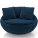 Poltrona Para Sala De Estar Decorativa Giratória Kira M03 Veludo Azul - Lyam Decor