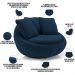 Poltrona Para Sala De Estar Decorativa Giratória Kira M03 Veludo Azul - Lyam Decor