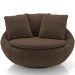 Poltrona Para Sala De Estar Decorativa Giratória Kira M03 Veludo Marrom - Lyam Decor