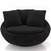 Poltrona Para Sala De Estar Decorativa Giratória Kira M03 Veludo Preto - Lyam Decor