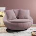 Poltrona Para Sala De Estar Decorativa Giratória Kira M03 Veludo Rosê - Lyam Decor