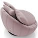 Poltrona Para Sala De Estar Decorativa Giratória Kira M03 Veludo Rosê - Lyam Decor