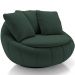 Poltrona Para Sala De Estar Decorativa Giratória Kira M03 Veludo Verde - Lyam Decor