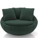 Poltrona Para Sala De Estar Decorativa Giratória Kira M03 Veludo Verde - Lyam Decor
