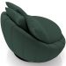 Poltrona Para Sala De Estar Decorativa Giratória Kira M03 Veludo Verde - Lyam Decor