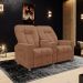Poltrona Reclinável 2 Lugares Sala de Cinema Romeo F05 Veludo Terracota - Lyam Decor