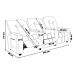 Poltrona Reclinável 3 lugares para Sala de Cinema Romeo F05 Suede Bege - Lyam Decor