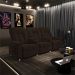 Poltrona Reclinável 3 lugares para Sala de Cinema Romeo F05 Veludo Marrom - Lyam Decor