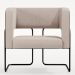 Poltrona Scarlett D02 Base Aço Preto Couríssimo Marrom B-38 Linho Bege C-107 - Lyam Decor