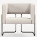 Poltrona Scarlett D02 Base Aço Preto Couríssimo Marrom B-38 Linho Cru C-443 - Lyam Decor