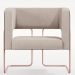 Poltrona Scarlett D02 Base De Aço New Cobre Corano Preto C-05 Linho Bege C-107 - Lyam Decor