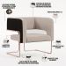 Poltrona Scarlett D02 Base De Aço New Cobre Corano Preto C-05 Linho Bege C-107 - Lyam Decor